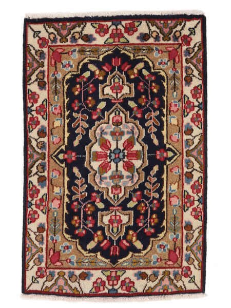 58X89 絨毯 ケルマン オリエンタル ブラック/ダークレッド (ウール, ペルシャ/イラン) Carpetvista
