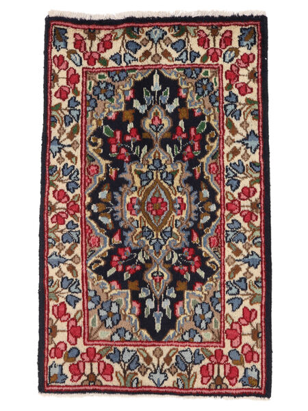 Tapete Persa Kerman 58X95 Preto/Vermelho Escuro (Lã, Pérsia/Irão)