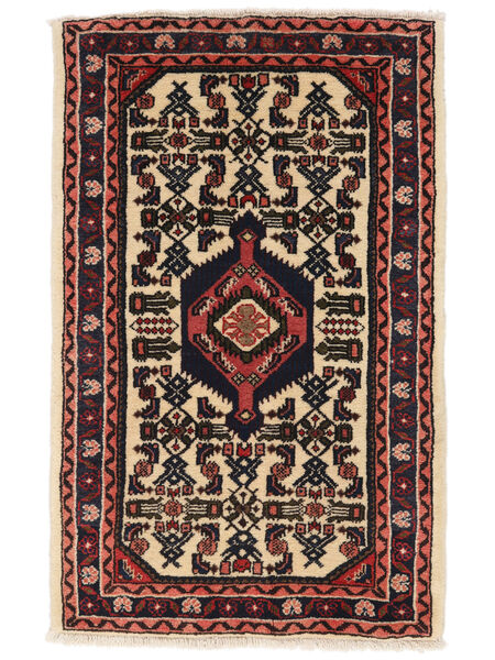 58X91 Asadabad Rug Oriental Black/Dark Red (Wool, Persia/Iran) Carpetvista