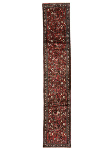  Persian Hamadan Rug 79X407 Black/Dark Red Carpetvista