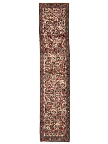 絨毯 オリエンタル ルドバー 88X403 廊下 カーペット 茶色/ダークレッド (ウール, ペルシャ/イラン)