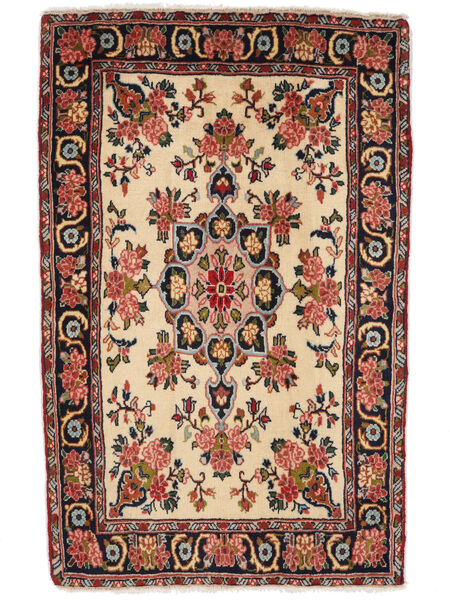 64X104 絨毯 マラバン オリエンタル ダークレッド/ブラック (ウール, ペルシャ/イラン) Carpetvista