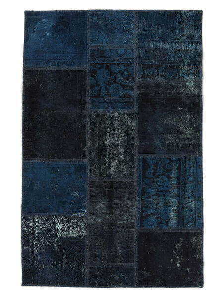 Patchwork Rug 101X155 Black Wool, Persia/Iran Carpetvista
