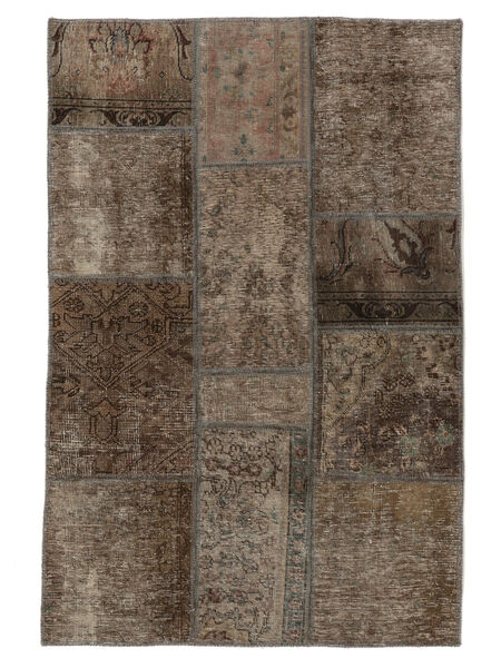Patchwork Teppich 104X158 Braun/Schwarz Wolle, Persien/Iran Carpetvista