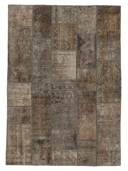Patchwork Teppich 172X239 Braun/Schwarz Wolle, Persien/Iran Carpetvista