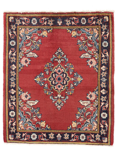 67X78 Tapete Kashan Oriental Vermelho Escuro/Preto (Lã, Pérsia/Irão) Carpetvista