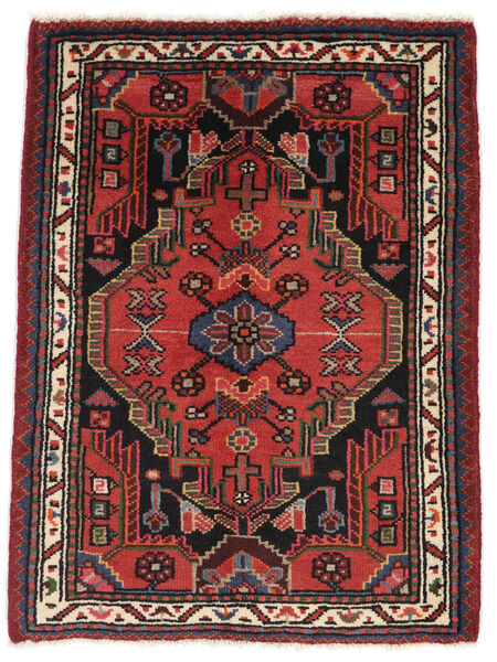  65X87 Hamadan Covor Negru/Dark Red Persia/Iran
 Carpetvista