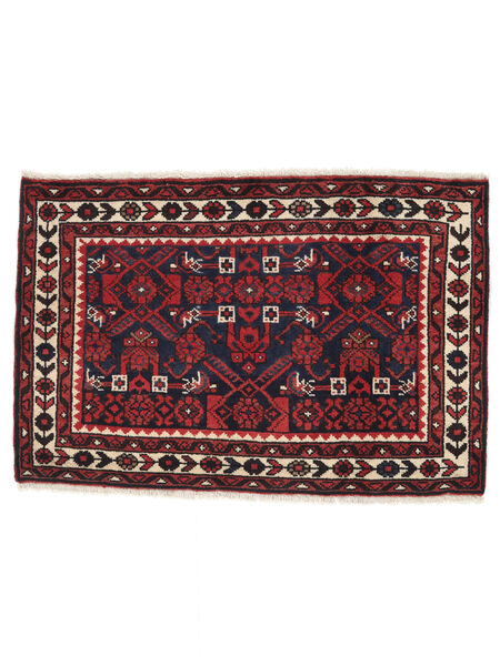 Tapete Hamadã 68X100 Preto/Vermelho Escuro (Lã, Pérsia/Irão)