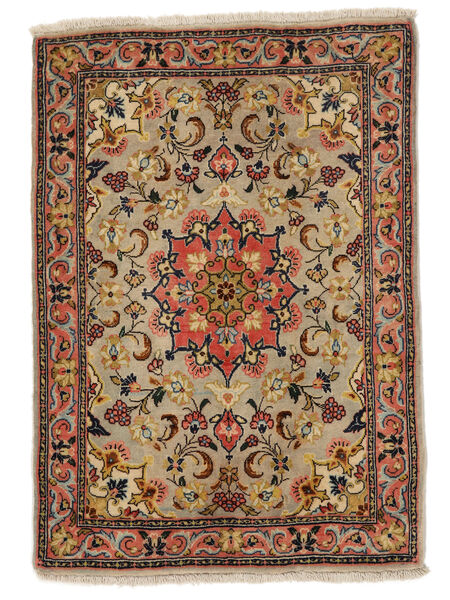 77X95 Ghom Kork/Seide Teppich Orientalischer Braun/Schwarz (Wolle, Persien/Iran) Carpetvista
