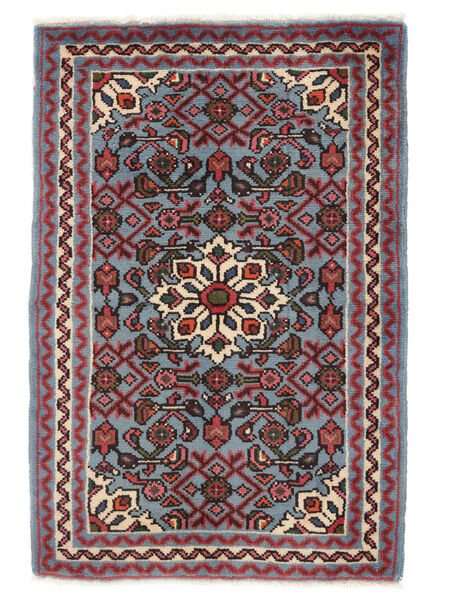 65X95 Hosseinabad Vloerkleed Oosters Donkerrood/Zwart (Wol, Perzië/Iran) Carpetvista