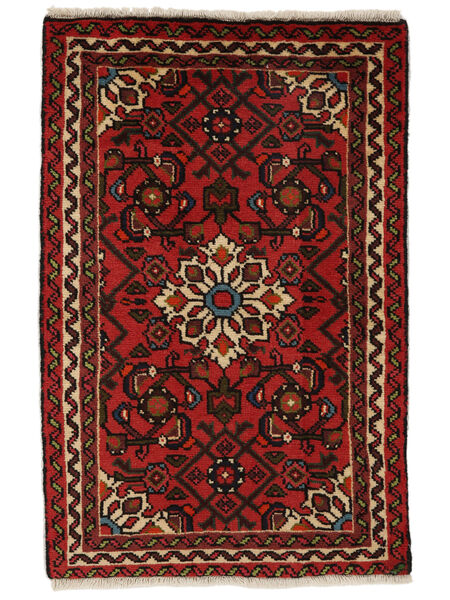 Tapete Persa Hosseinabad 63X95 Preto/Vermelho Escuro (Lã, Pérsia/Irão)