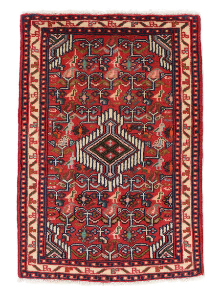  Persischer Asadabad Teppich 61X91 Dunkelrot/Schwarz (Wolle, Persien/Iran)