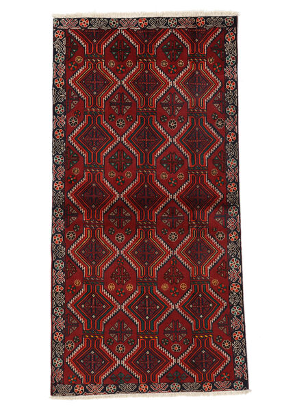  Persian Baluch Rug 106X206 Black/Dark Red (Wool, Persia/Iran)