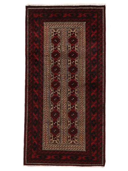 絨毯 オリエンタル バルーチ 100X198 ブラック/茶色 (ウール, ペルシャ/イラン)