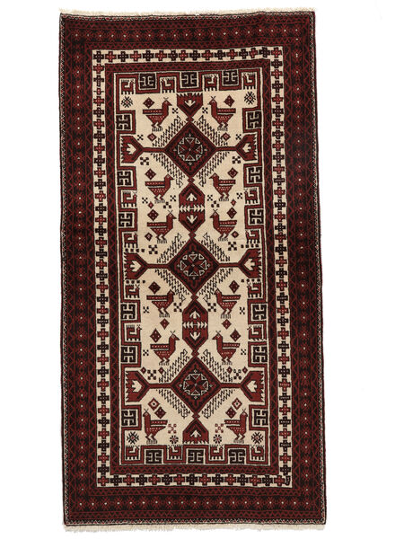  Orientalischer Belutsch Teppich 103X198 Schwarz/Braun Wolle, Persien/Iran Carpetvista