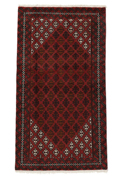  98X175 Baluch Rug Black/Dark Red Persia/Iran Carpetvista