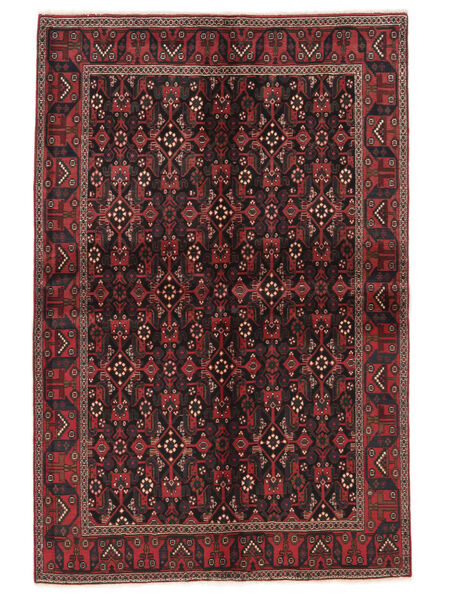絨毯 ペルシャ アフシャル Shahre Babak 149X227 ブラック/ダークレッド (ウール, ペルシャ/イラン)