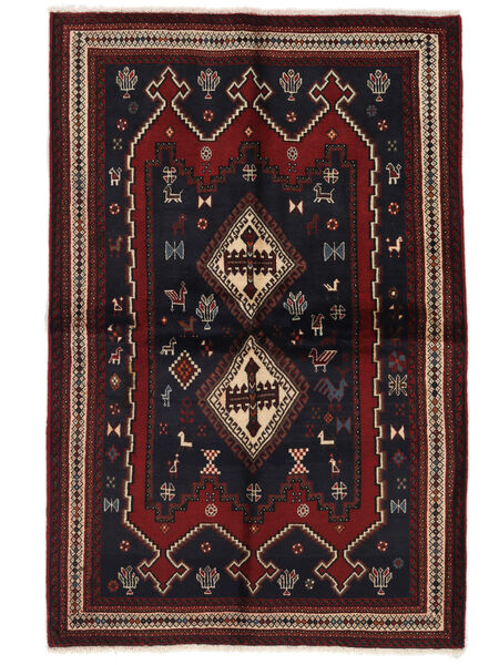 122X186 絨毯 オリエンタル アフシャル ブラック/茶色 (ウール, ペルシャ/イラン) Carpetvista