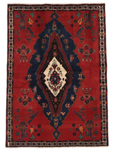 Alfombra Oriental Afshar 168X238 Negro/Rojo Oscuro (Lana, Persia/Irán)