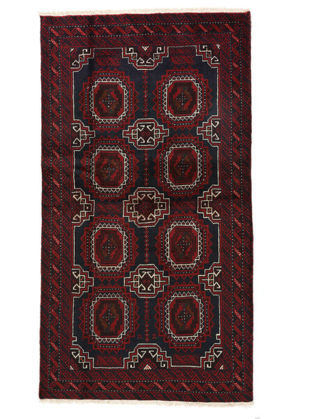 Tapete Oriental Balúchi 105X192 Preto/Vermelho Escuro (Lã, Pérsia/Irão)