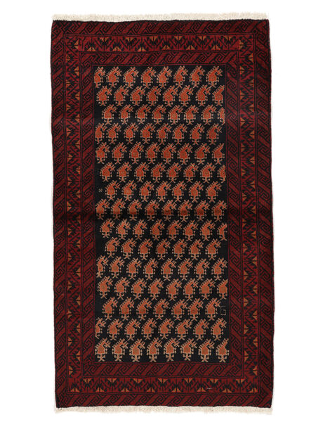  95X167 Beluch Vloerkleed Zwart/Donkerrood Perzië/Iran Carpetvista
