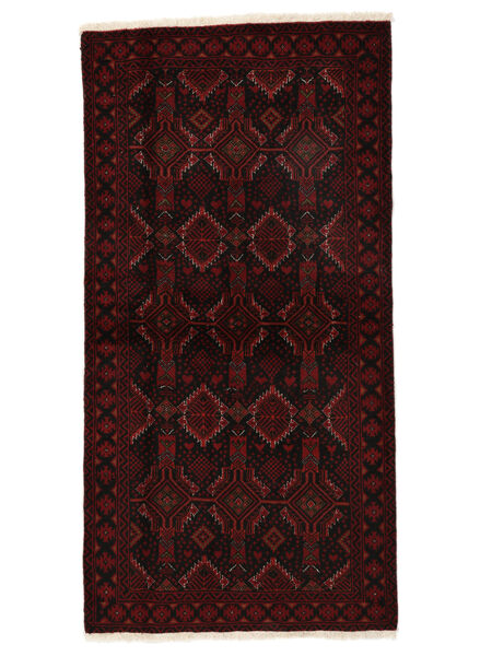  Persialainen Beluch Matot Matto 103X200 Musta/Tummanpunainen (Villa, Persia/Iran)
