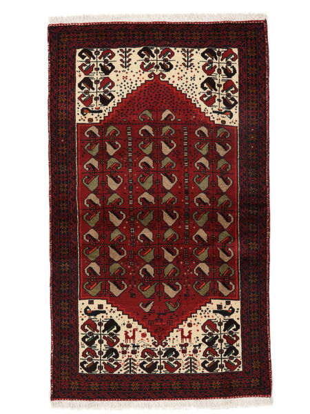 絨毯 バルーチ 99X169 ブラック/ダークレッド (ウール, ペルシャ/イラン)