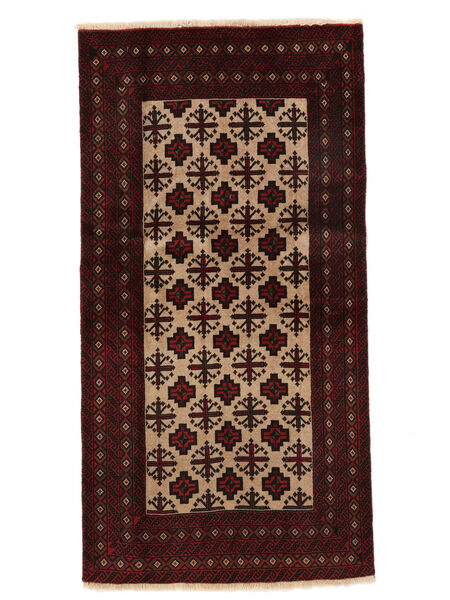  Persian Baluch Rug 96X184 Black/Brown Carpetvista