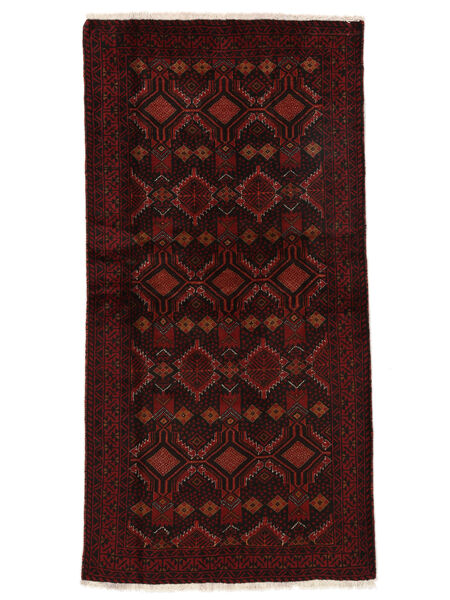 100X192 Alfombra Oriental Belouch Negro/Rojo Oscuro (Lana, Persia/Irán)