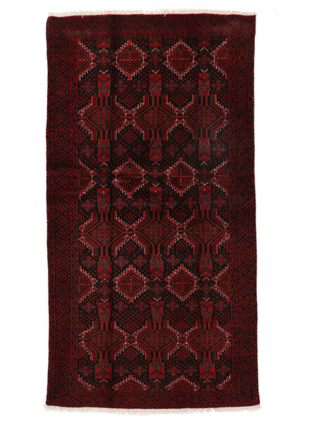 Tapete Oriental Balúchi 102X190 Preto/Vermelho Escuro (Lã, Pérsia/Irão)