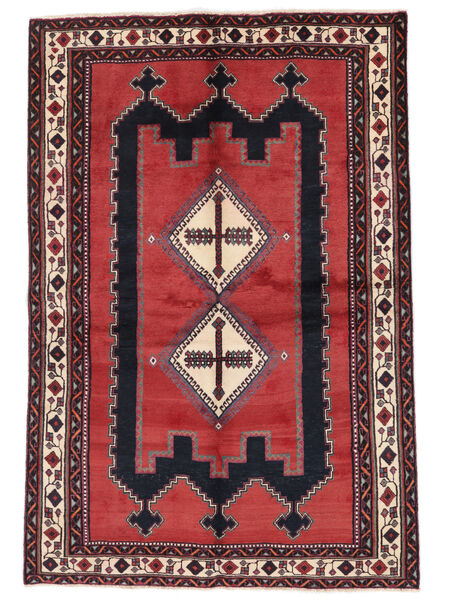 Afshar Teppe 158X235 Mørk Rød/Svart Ull, Persia/Iran Carpetvista