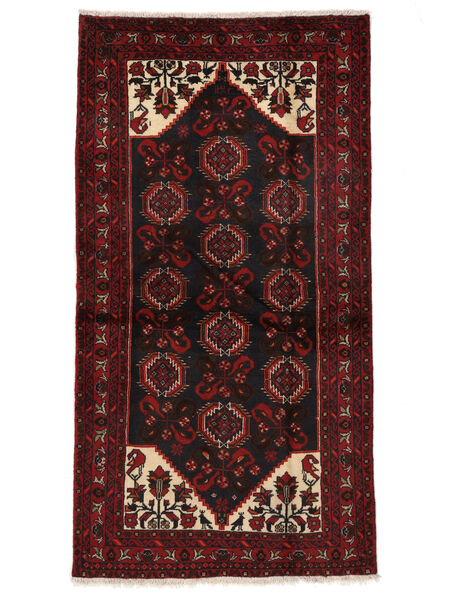 絨毯 オリエンタル バルーチ 103X192 ブラック/ダークレッド (ウール, ペルシャ/イラン)