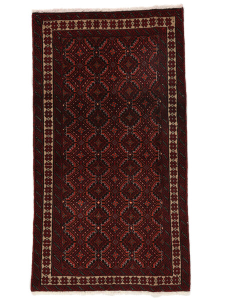 Tapis Baloutche 88X156 Noir/Rouge Foncé (Laine, Perse/Iran