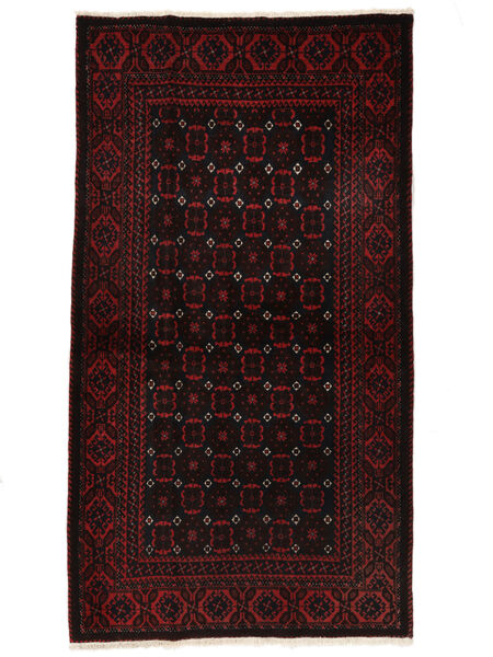 Koberec Orientální Beluch 110X200 Černá/Tmavě Červená (Vlna, Persie/Írán)