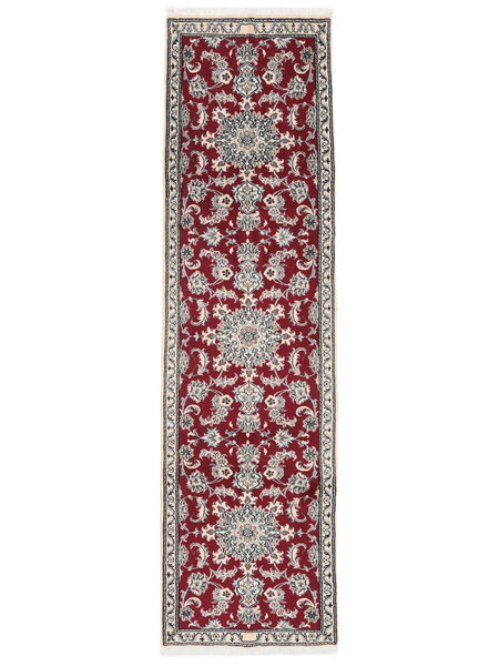 79X283 Nain Teppich Orientalischer Läufer Dunkelrot/Braun (Wolle, Persien/Iran) Carpetvista