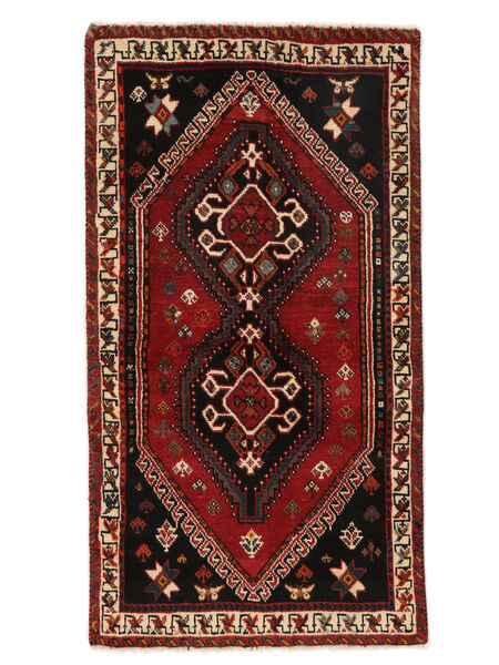 絨毯 カシュガイ 78X146 ブラック/ダークレッド (ウール, ペルシャ/イラン)