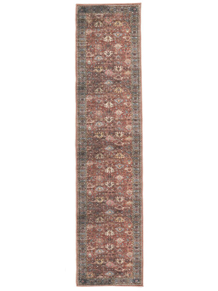  80X350 Washable Small Shabibi Oriental Rug - Rust Red