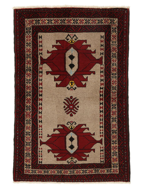 80X120 絨毯 オリエンタル バルーチ ブラック/茶色 (ウール, ペルシャ/イラン) Carpetvista