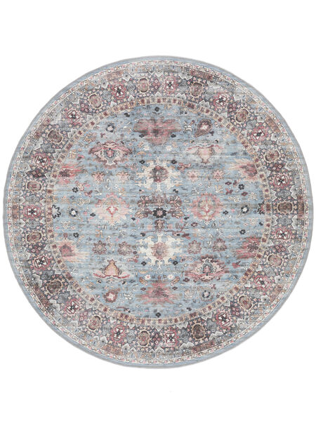  Washable Ø 160 Shabibi Oriental Light Blue Round Rug