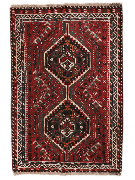 Shiraz Teppe 82X121 Svart/Mørk Rød Ull, Persia/Iran Carpetvista