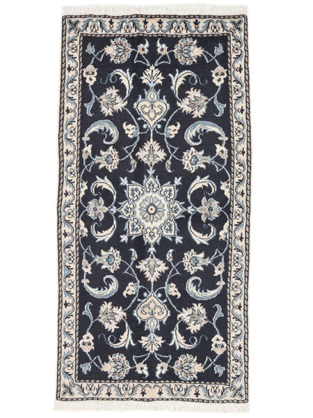 Persian Nain Rug 69X141 Black/Dark Grey Carpetvista