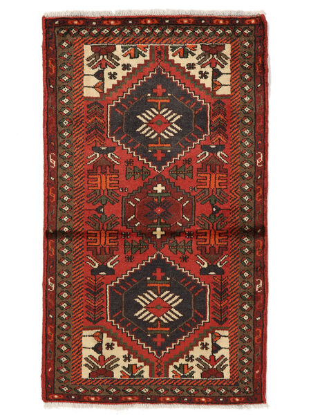  70X122 Hamadan Matot Matto Musta/Tummanpunainen Persia/Iran Carpetvista
