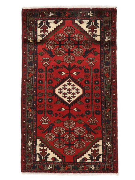 Χαλι Hamadan 71X123 Μαύρα/Σκούρο Κόκκινο (Μαλλί, Περσικά/Ιρανικά)