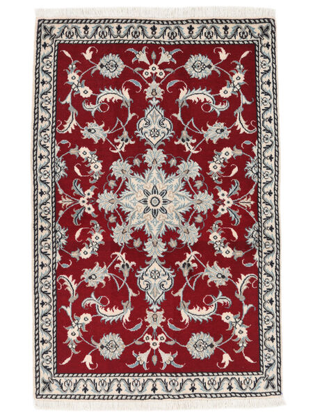  Orientalsk Nain Teppe 88X136 Mørk Rød/Mørk Grå Ull, Persia/Iran Carpetvista