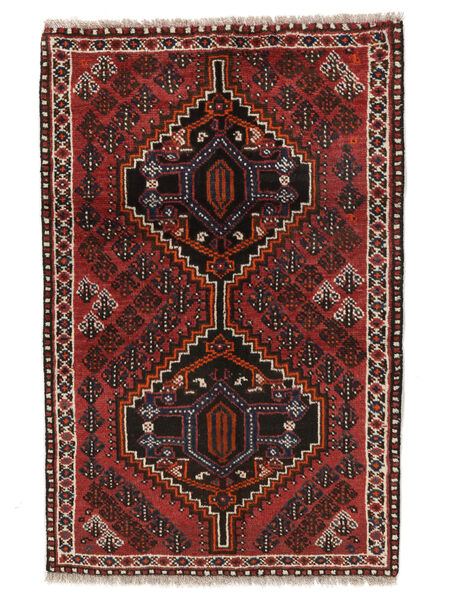 78X118 Alfombra Shiraz Oriental Negro/Rojo Oscuro (Lana, Persia/Irán) Carpetvista