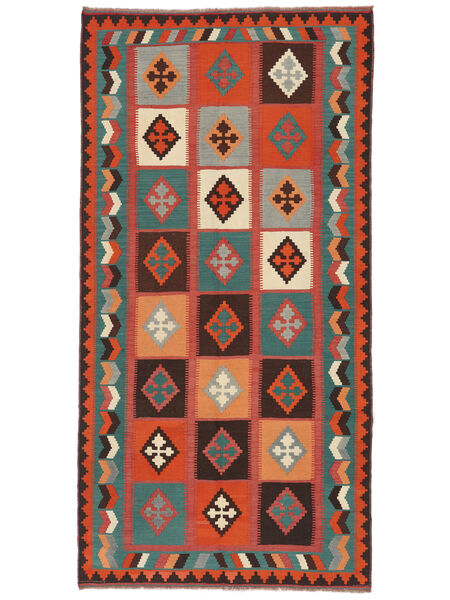138X273 Tapis D'orient Kilim Vintage De Couloir Rouge Foncé/Noir (Laine, Perse/Iran) Carpetvista