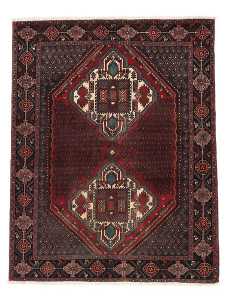 Afshar Shahre Babak Teppich 160X200 Schwarz/Dunkelrot Wolle, Persien/Iran Carpetvista
