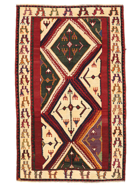 162X258 Kelim Vintage Tæppe Orientalsk Mørkerød/Sort (Uld, Persien/Iran) Carpetvista