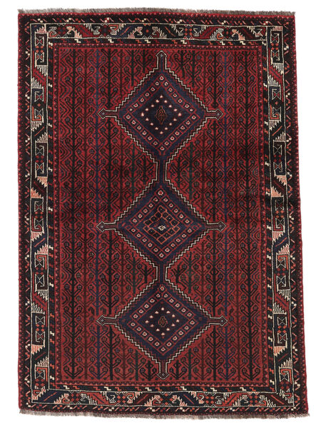  Persisk Shiraz Teppe 146X205 Svart/Mørk Rød Carpetvista