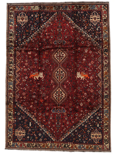 Ghashghai Teppich 234X329 Schwarz/Dunkelrot Wolle, Persien/Iran Carpetvista